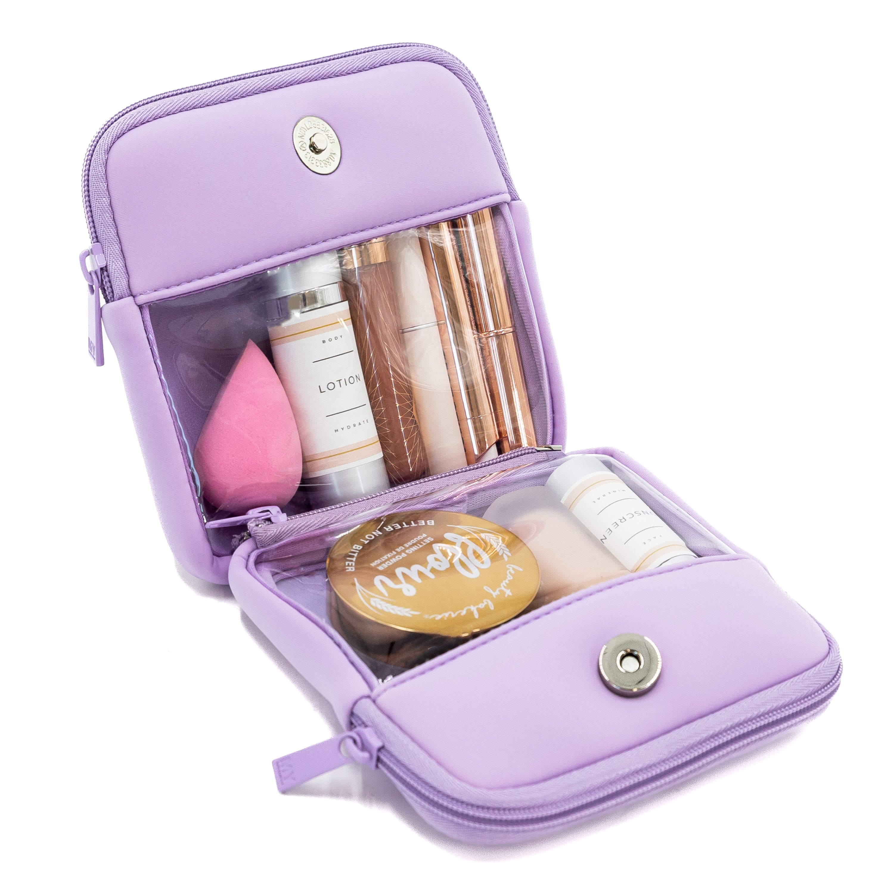 THE DOUBLE DETACHABLE POUCH- ORCHID