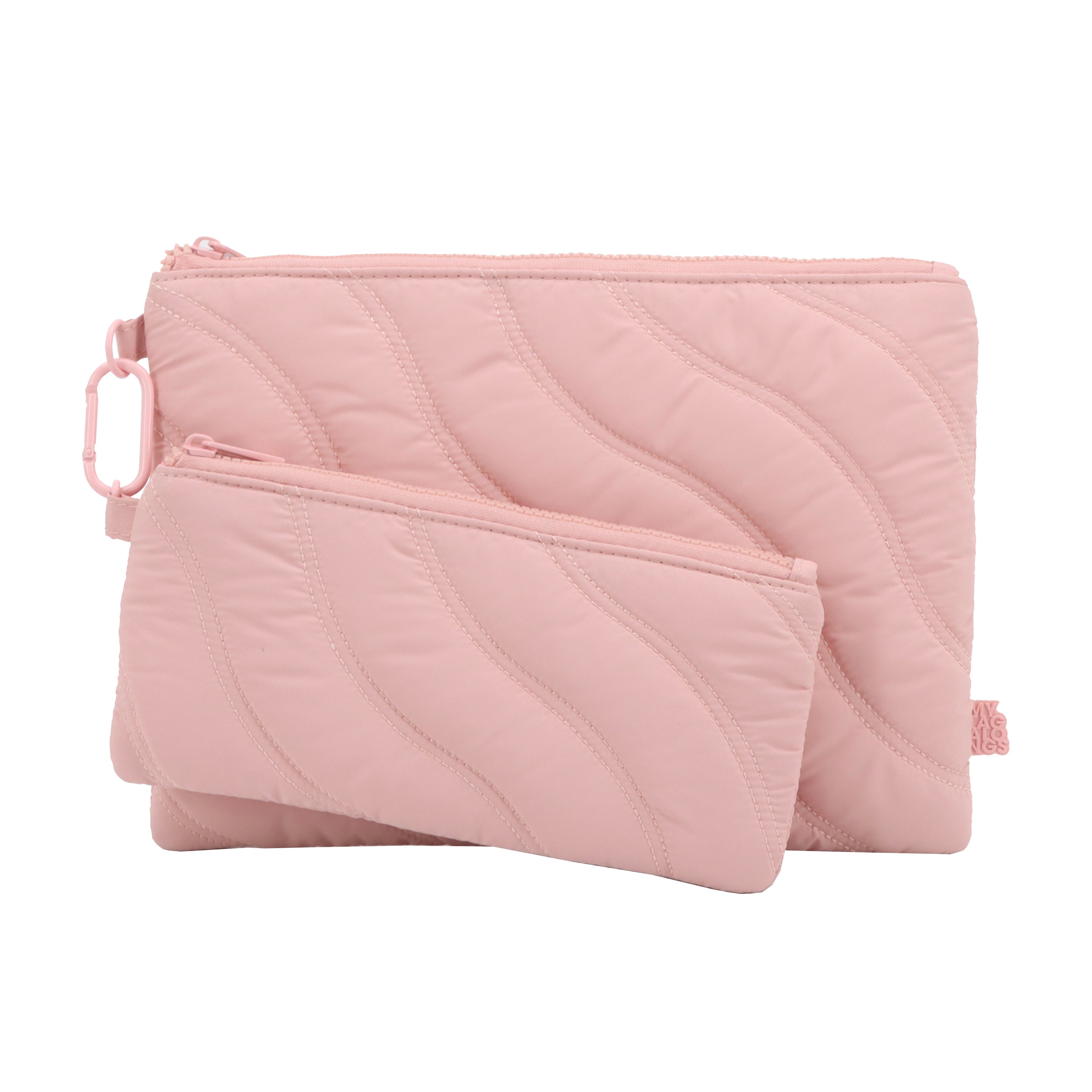 SET OF 2 FLAT POUCHES WITH CARABINER