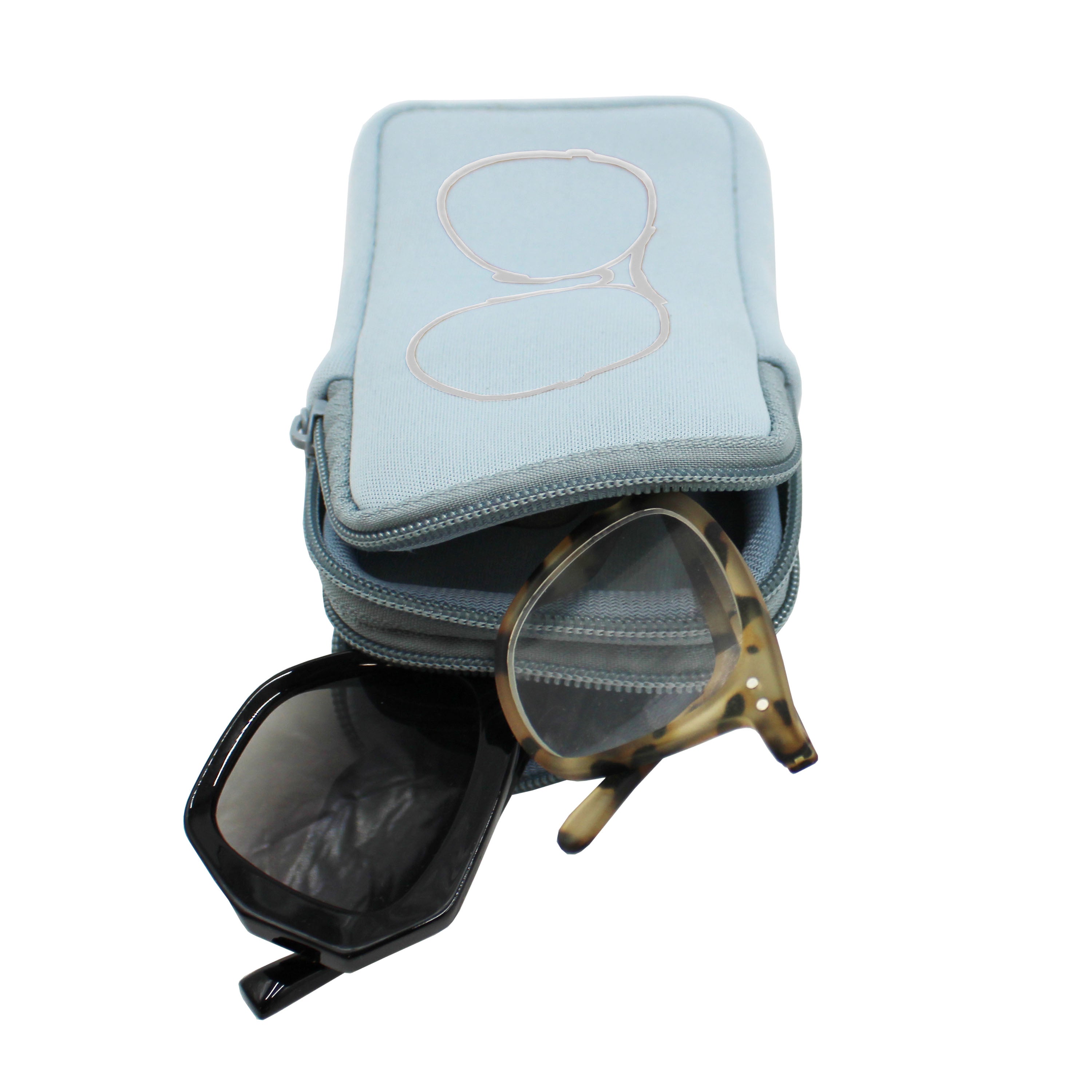 DOUBLE EYEGLASS CASE - ARCTIC ICE SILVER
