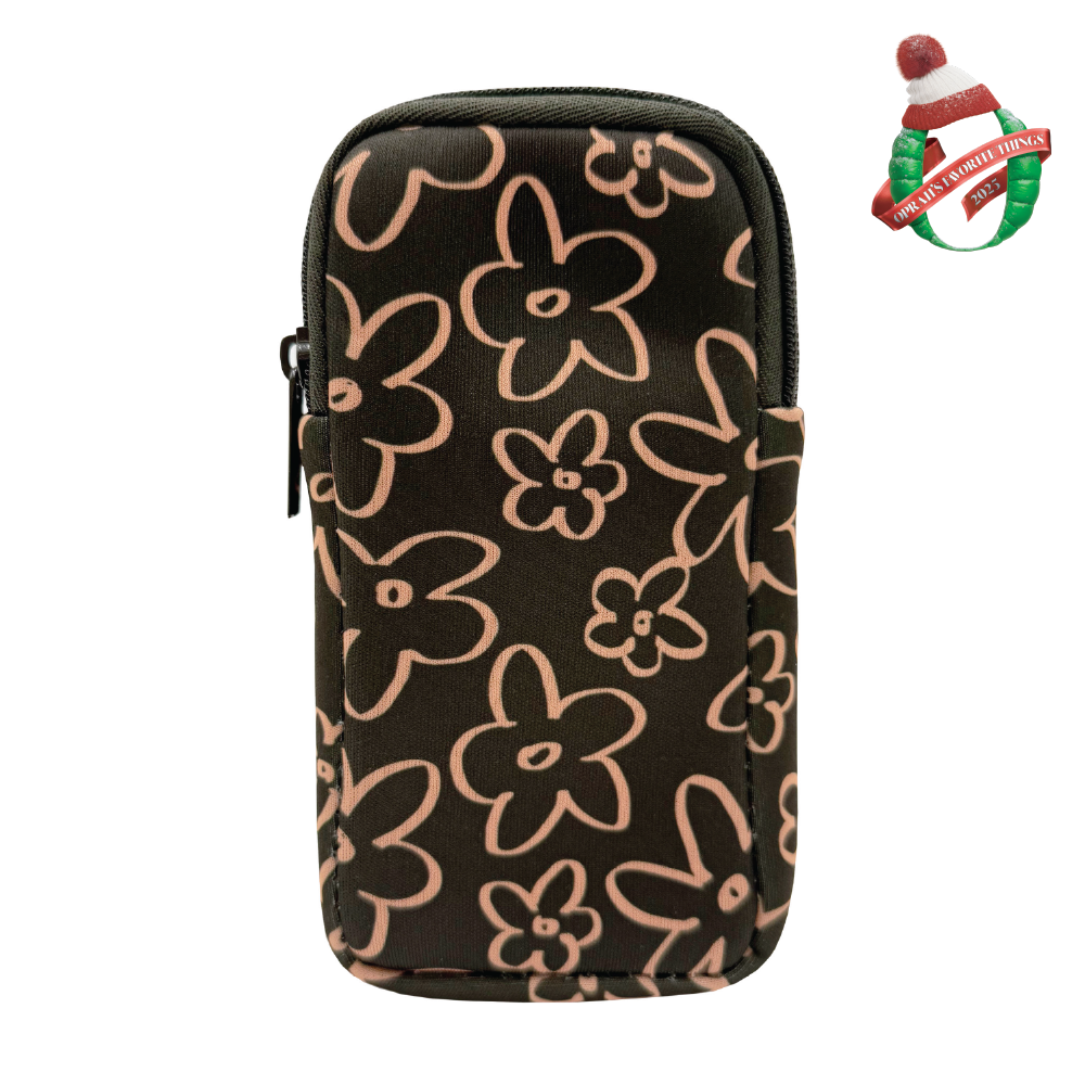 DOUBLE EYEGLASS CASE - OLIVE FLORAL