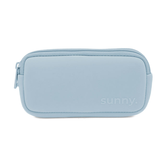 blue double eyeglass case