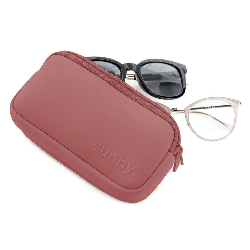 THE DOUBLE EYEGLASS CASE -DESERT ROSE