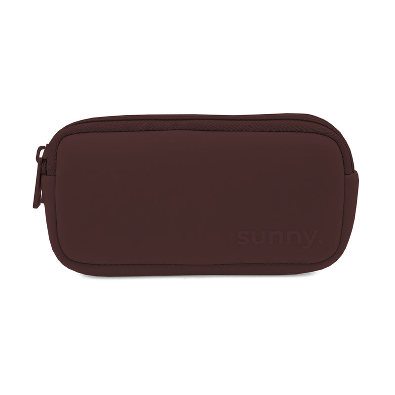 brown double eyeglass case