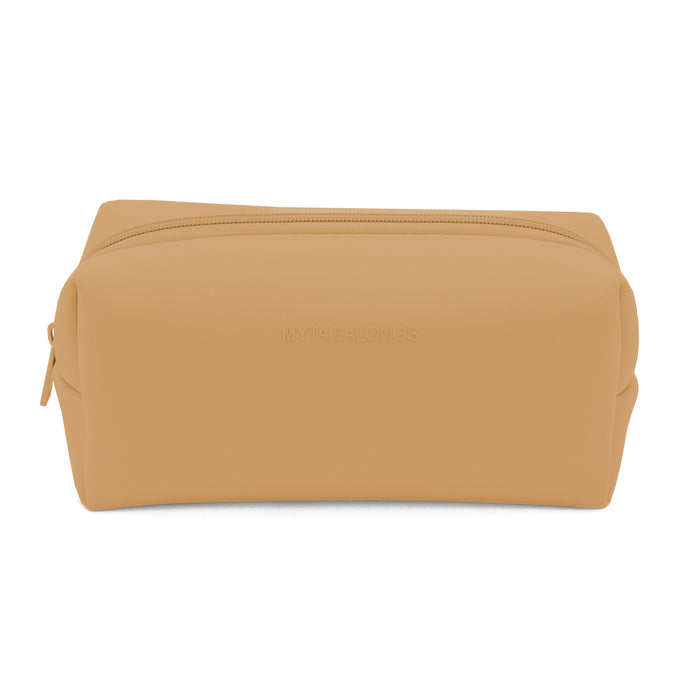 caramel loaf cosmetic bag with clear brush pouch