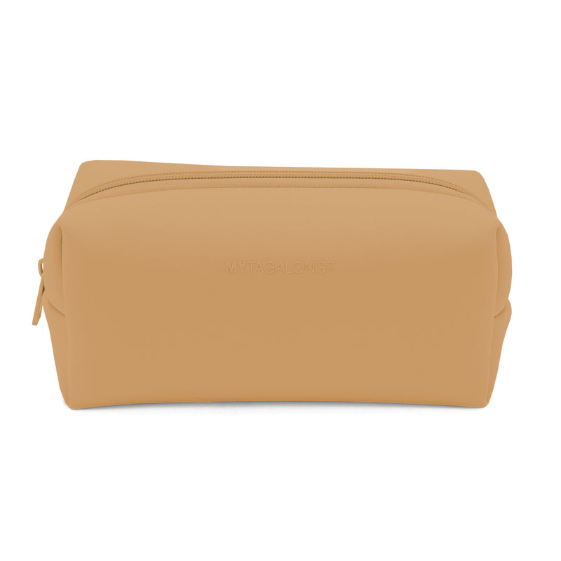 caramel loaf cosmetic bag with clear brush pouch