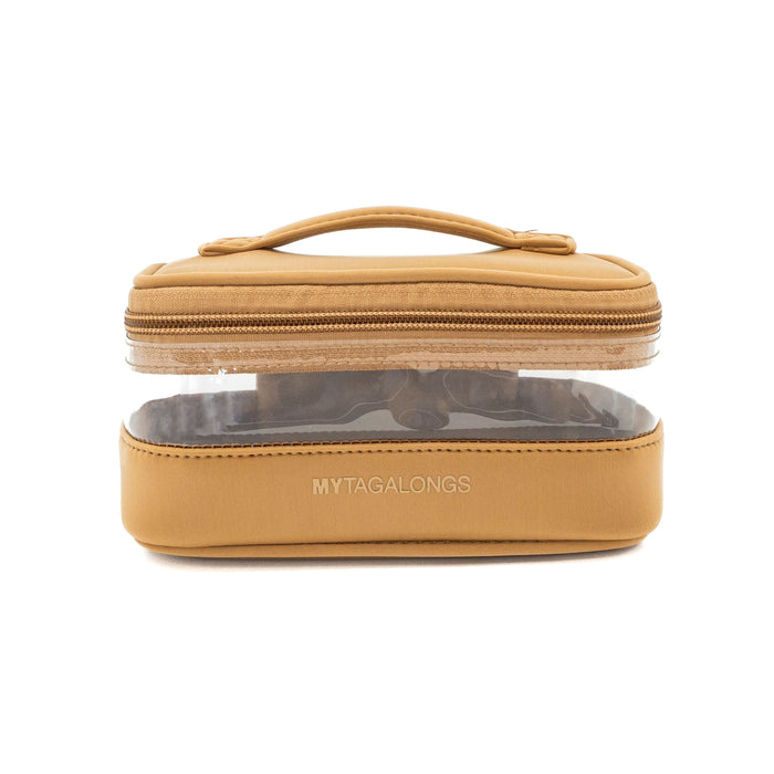 caramel mini clear cosmetic train case