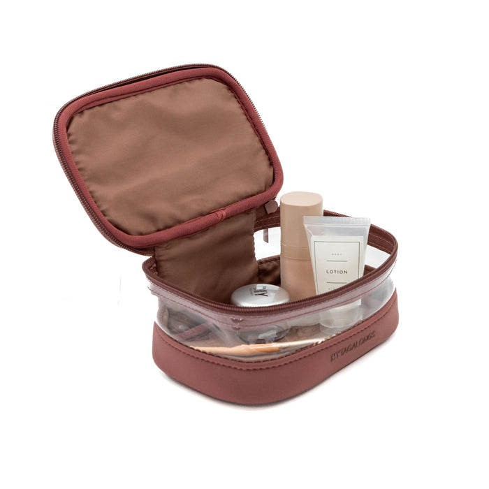 THE MINI CLEAR TRAIN CASE - DESERT ROSE