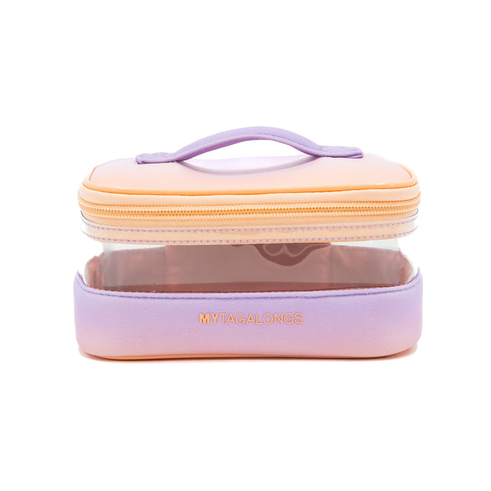 pastel mini clear cosmetic train case