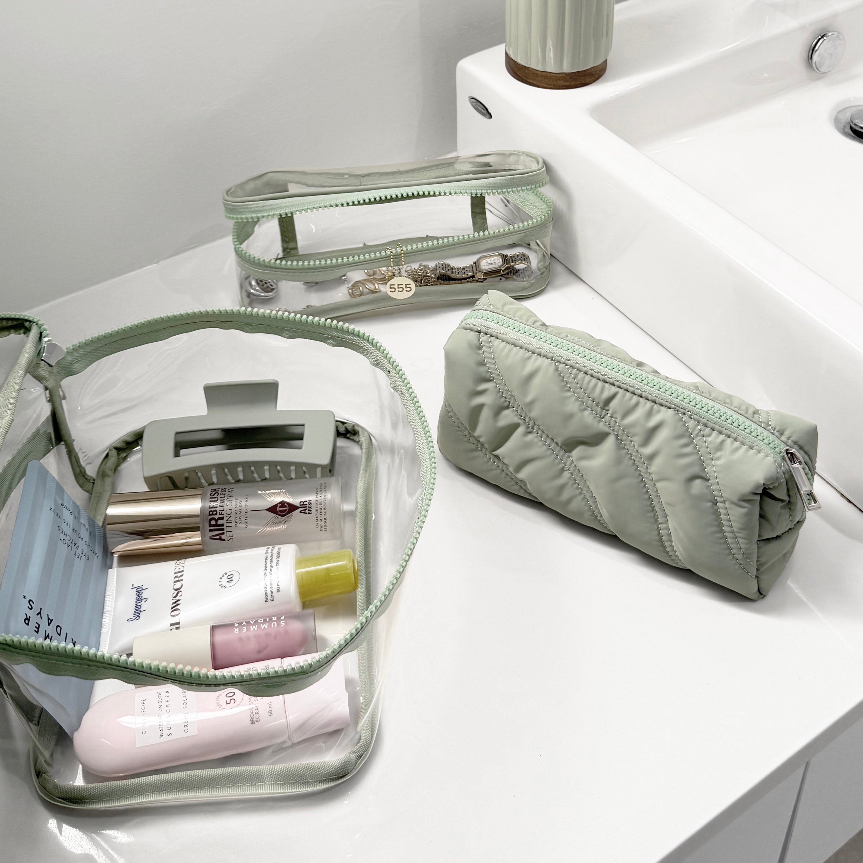 PUFFER SET OF 3 NESTED POUCHES