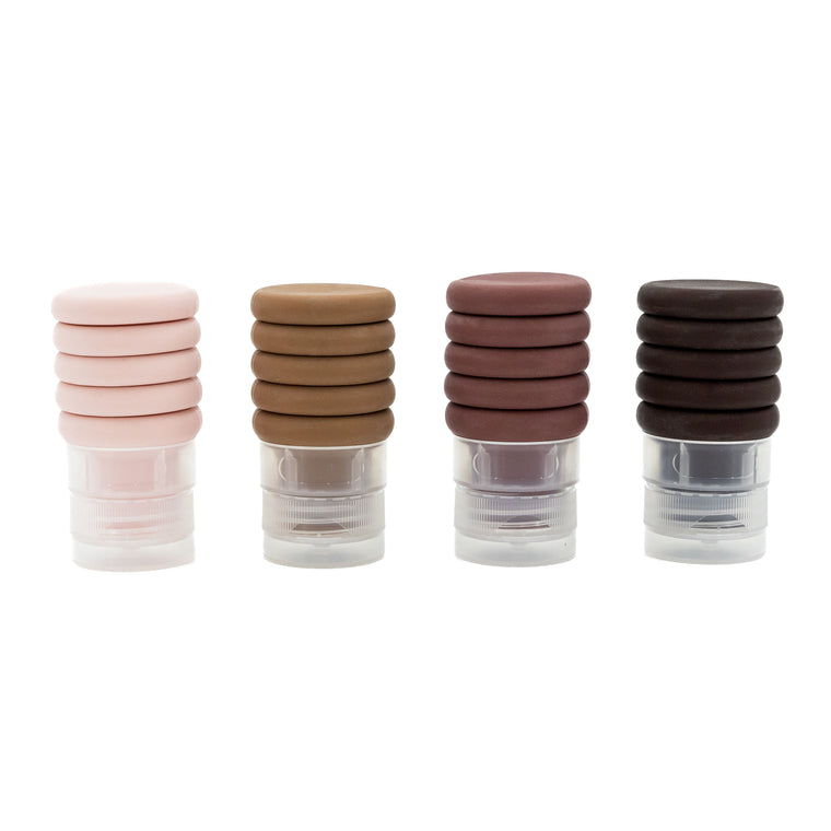 SET OF 4 EXPANDABLE SILICONE TRAVEL BOTTLES- NEUTRALS