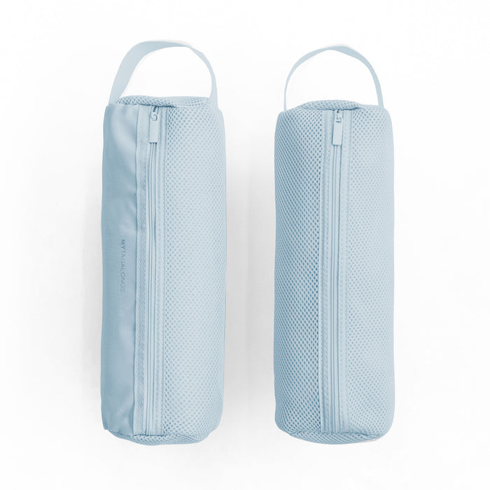 blue Cylinder packing bag with mesh side