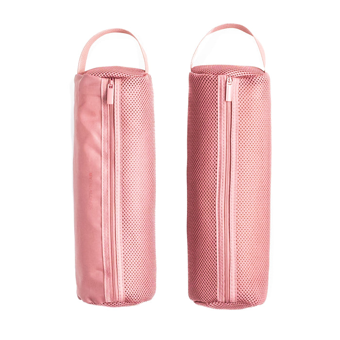 red Cylinder packing bag with mesh side