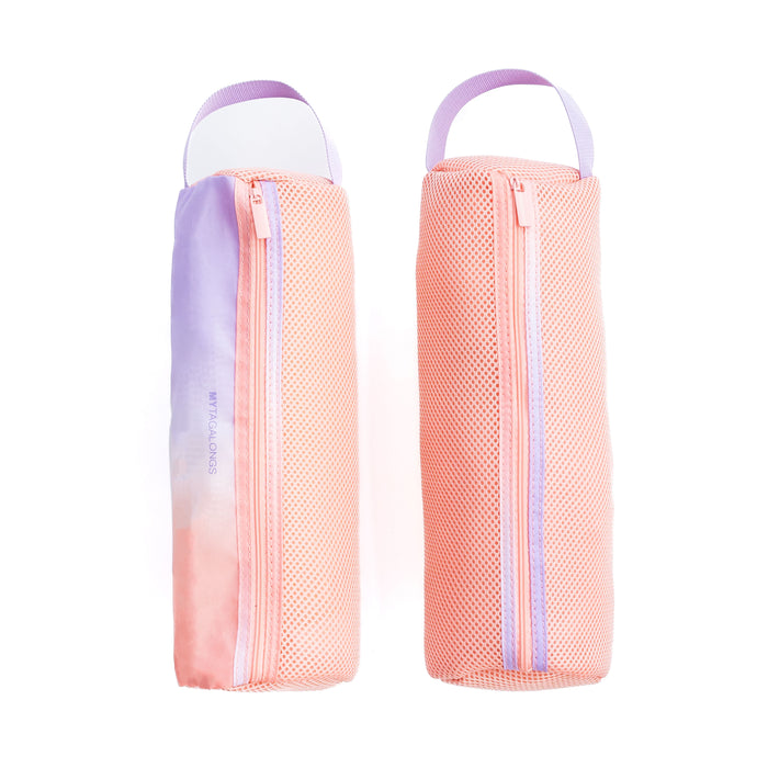 pastel gradient Cylinder packing bag with mesh side