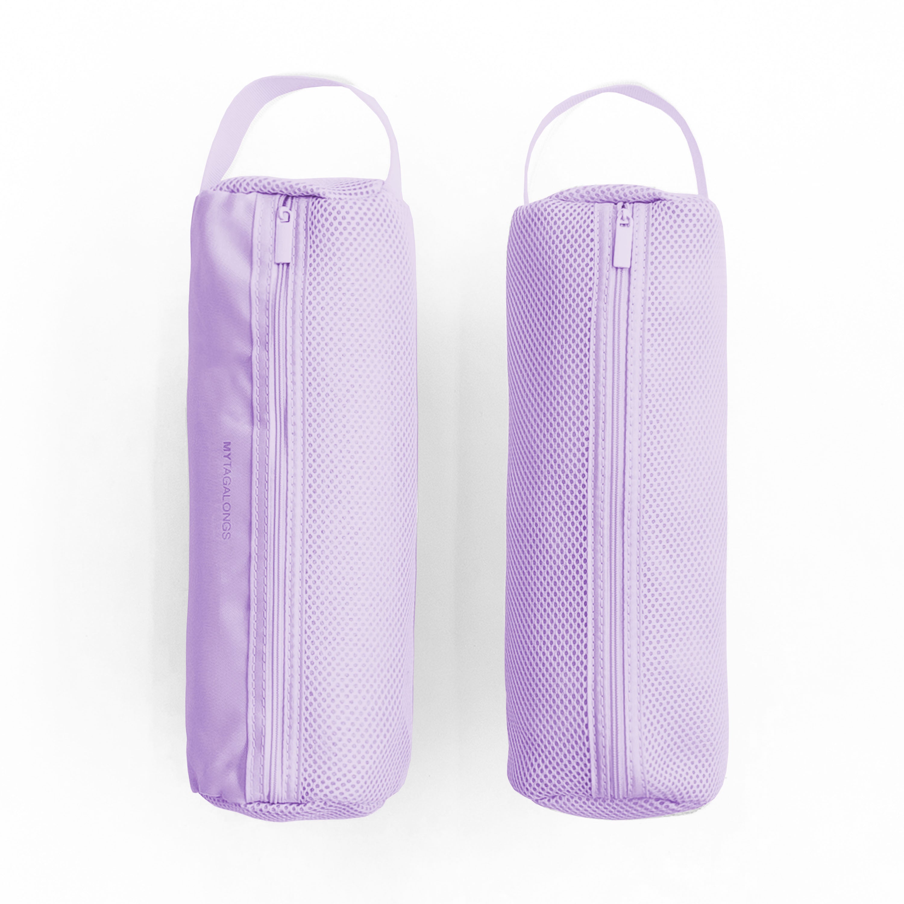 purple lilac Cylinder packing bag with mesh side