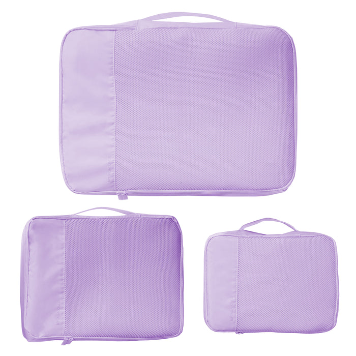 SET OF 3 PURPLE PACKINGS CUBES with mesh covers