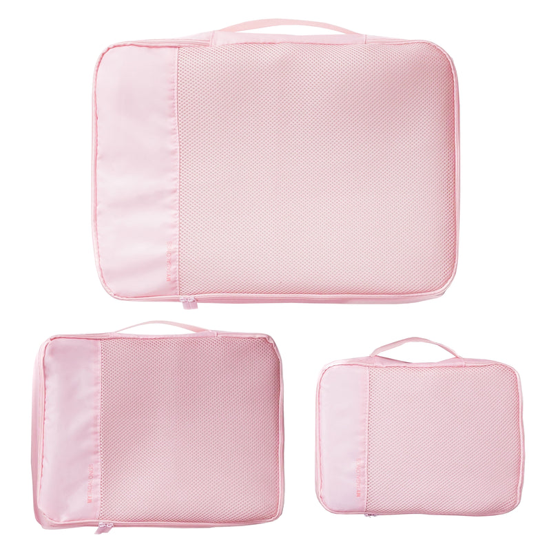 SET OF 3 PINK PACKINGS CUBES with mesh covers
