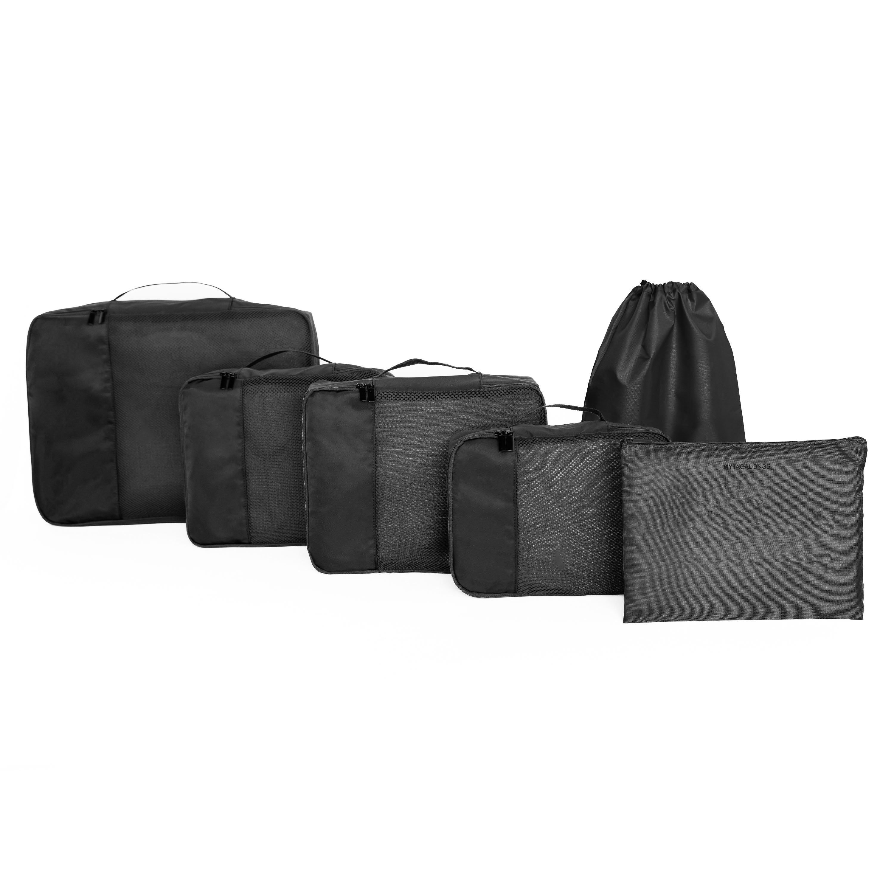 BLACK SET OF 6 PACKIN GPODS
