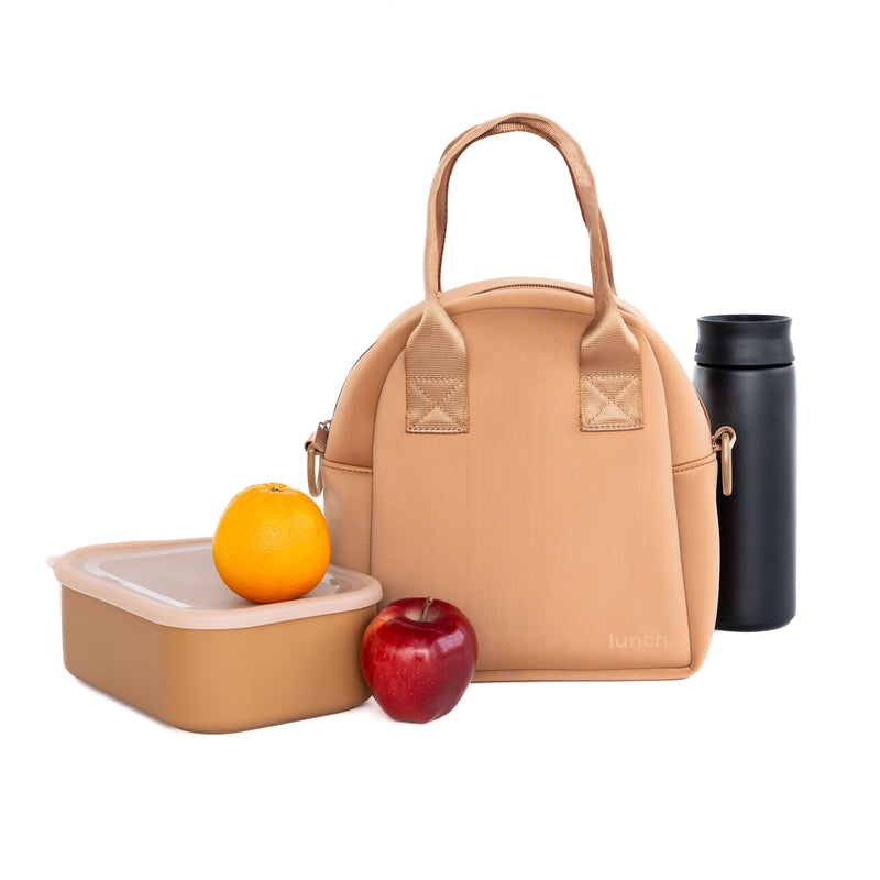 THE FOODIE TOTE WITH STRAP - CARAMEL