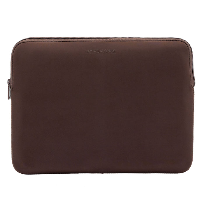 Brown neoprene laptop bag