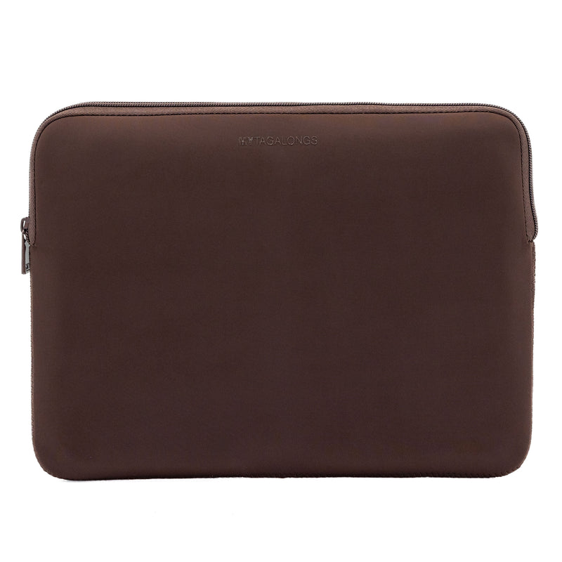 Brown neoprene laptop bag