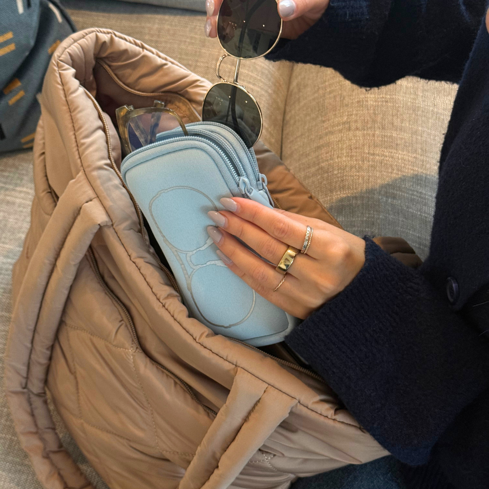 DOUBLE EYEGLASS CASE - ARCTIC ICE SILVER