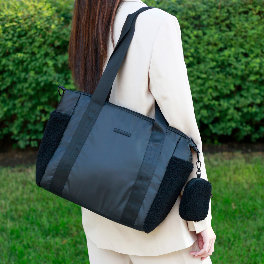 Fly Bag leather shopper bag Black