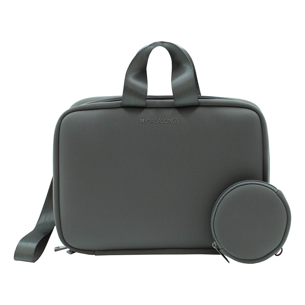 Hunter green baby organizer with changing pad