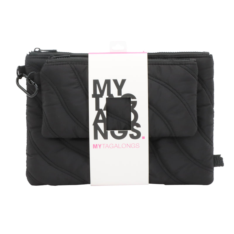 SET OF 2 FLAT POUCHES WITH CARABINER