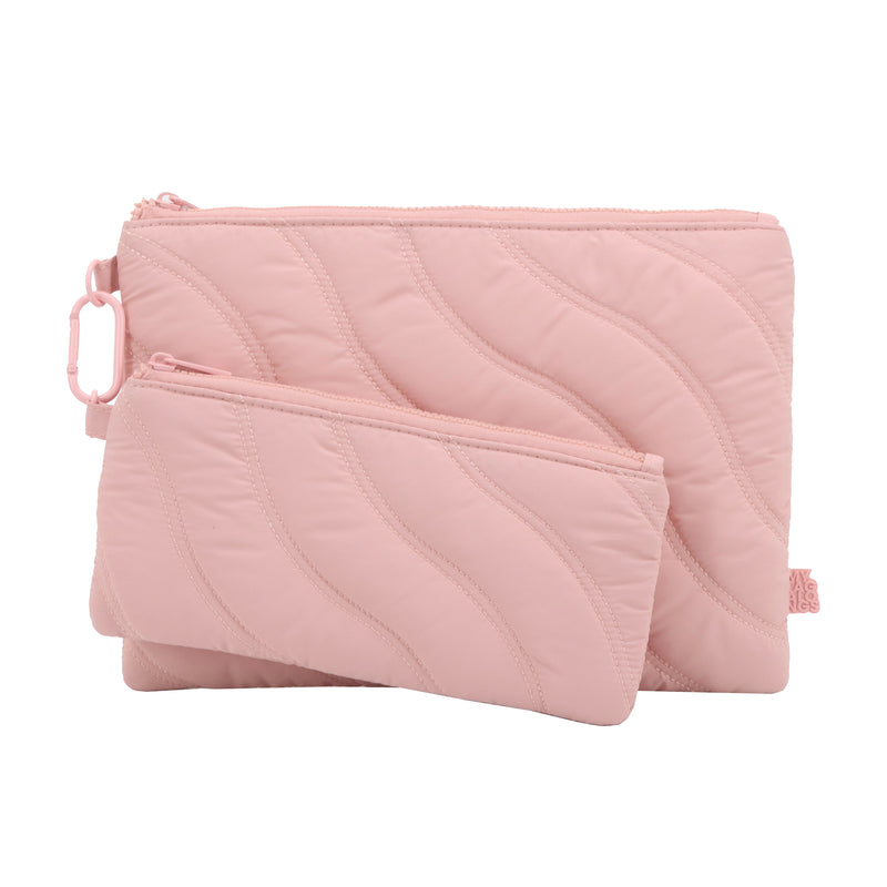 SET OF 2 FLAT POUCHES WITH CARABINER