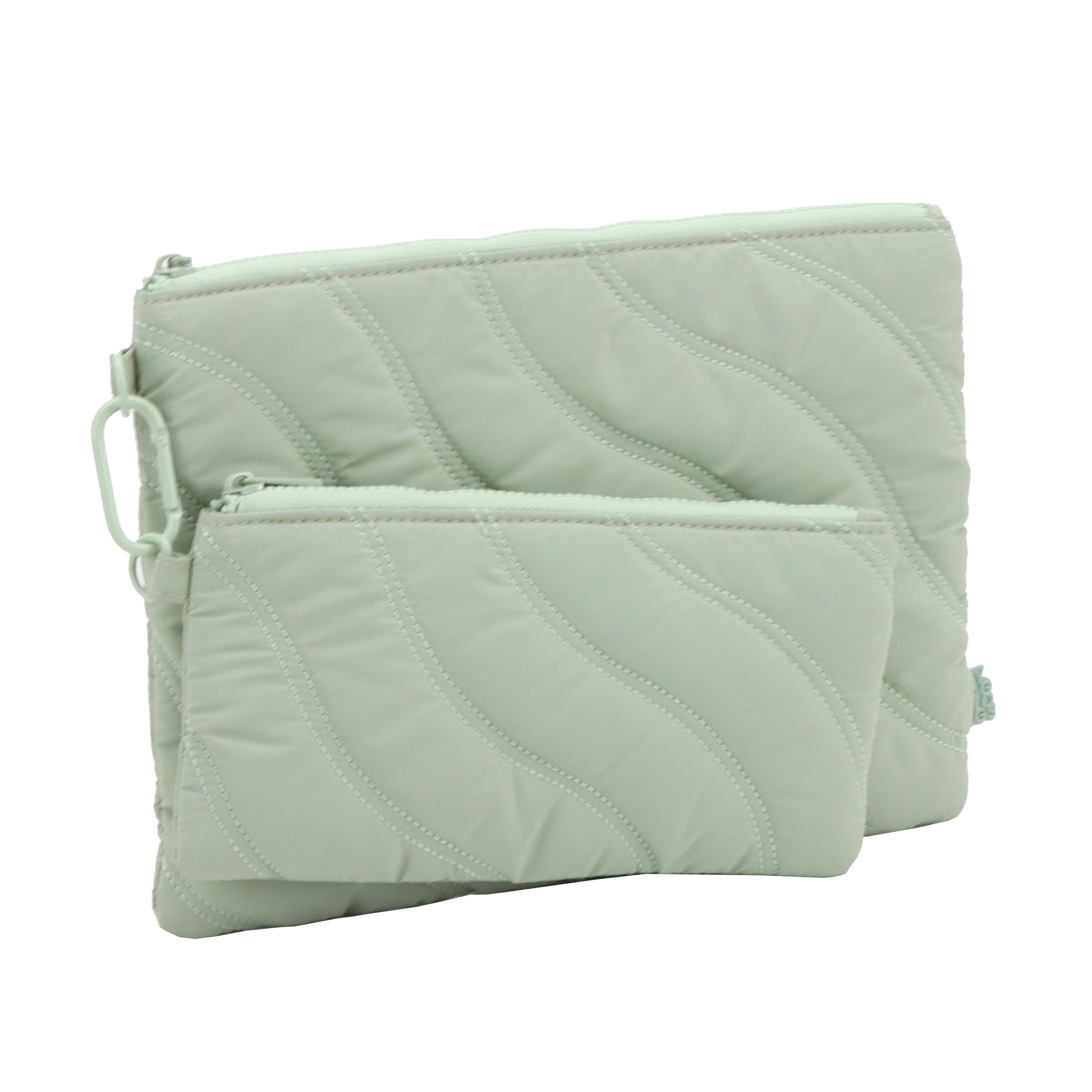 SET OF 2 FLAT POUCHES WITH CARABINER