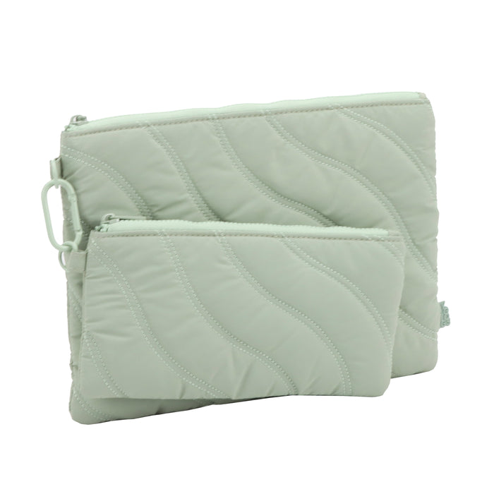 SET OF 2 FLAT POUCHES WITH CARABINER