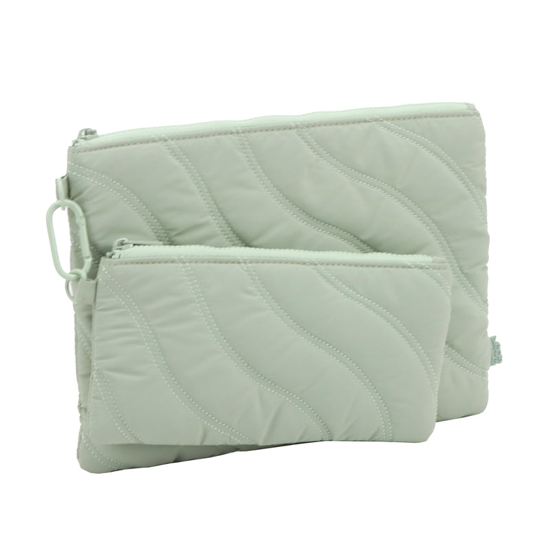 SET OF 2 FLAT POUCHES WITH CARABINER