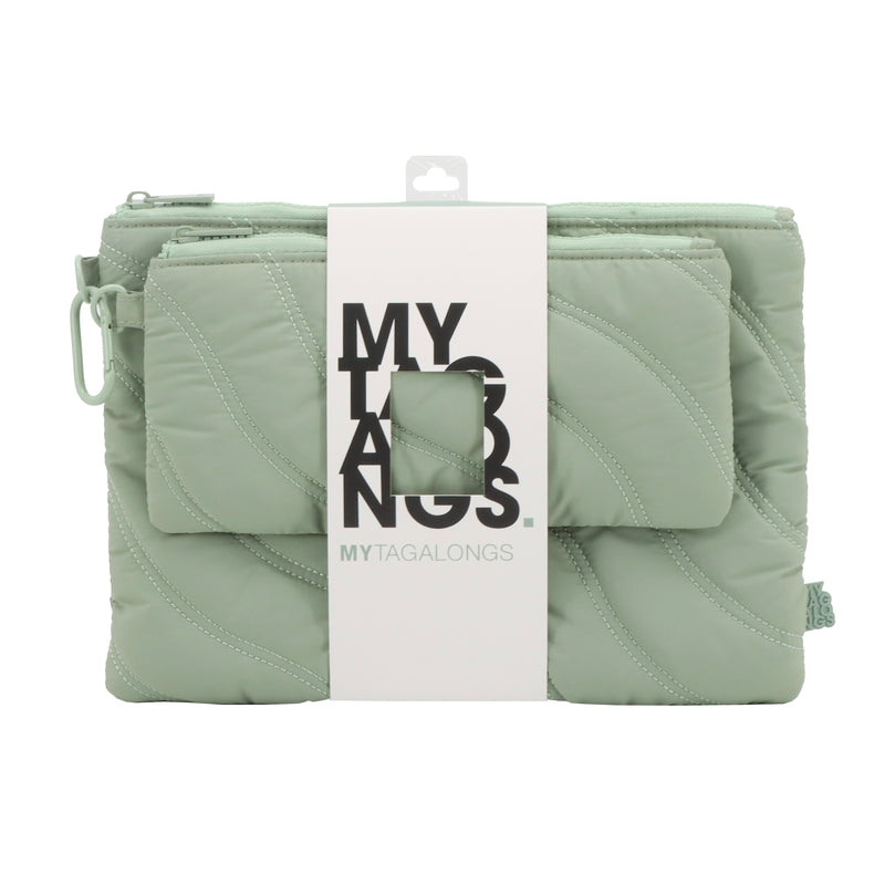 SET OF 2 FLAT POUCHES WITH CARABINER