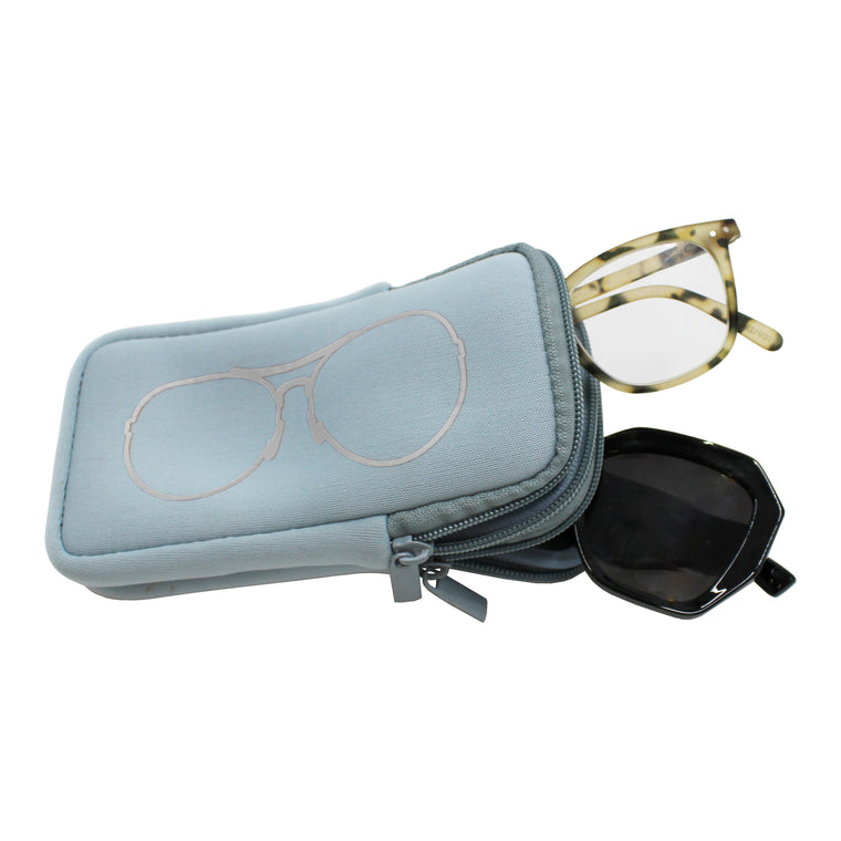 DOUBLE EYEGLASS CASE - ARCTIC ICE SILVER