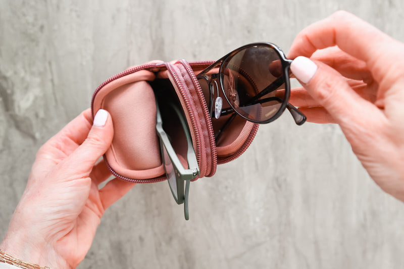 DOUBLE EYEGLASS CASE - BLUSH/ROSE GOLD