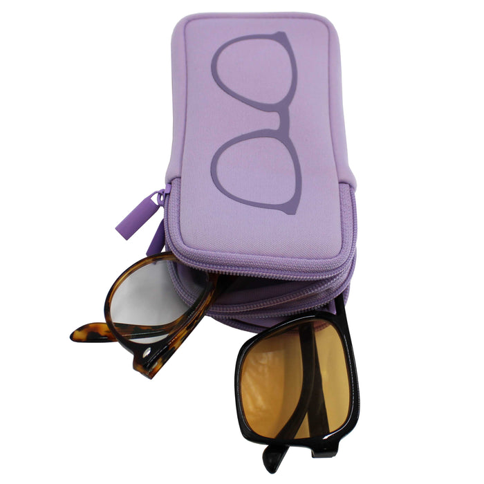 DOUBLE EYEGLASS CASE - LILAC