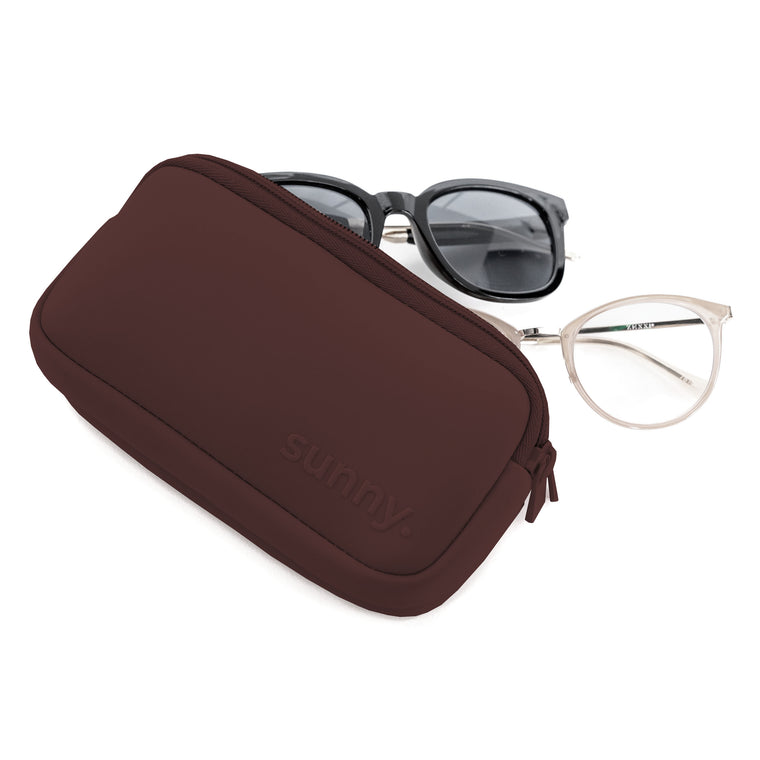 DOUBLE EYEGLASS CASE - ESPRESSO
