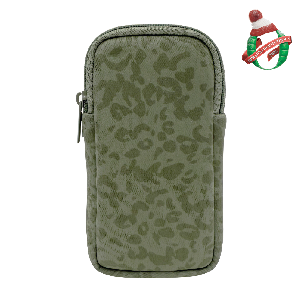 DOUBLE EYEGLASS CASE - LEOPARD/SAGE GREEN