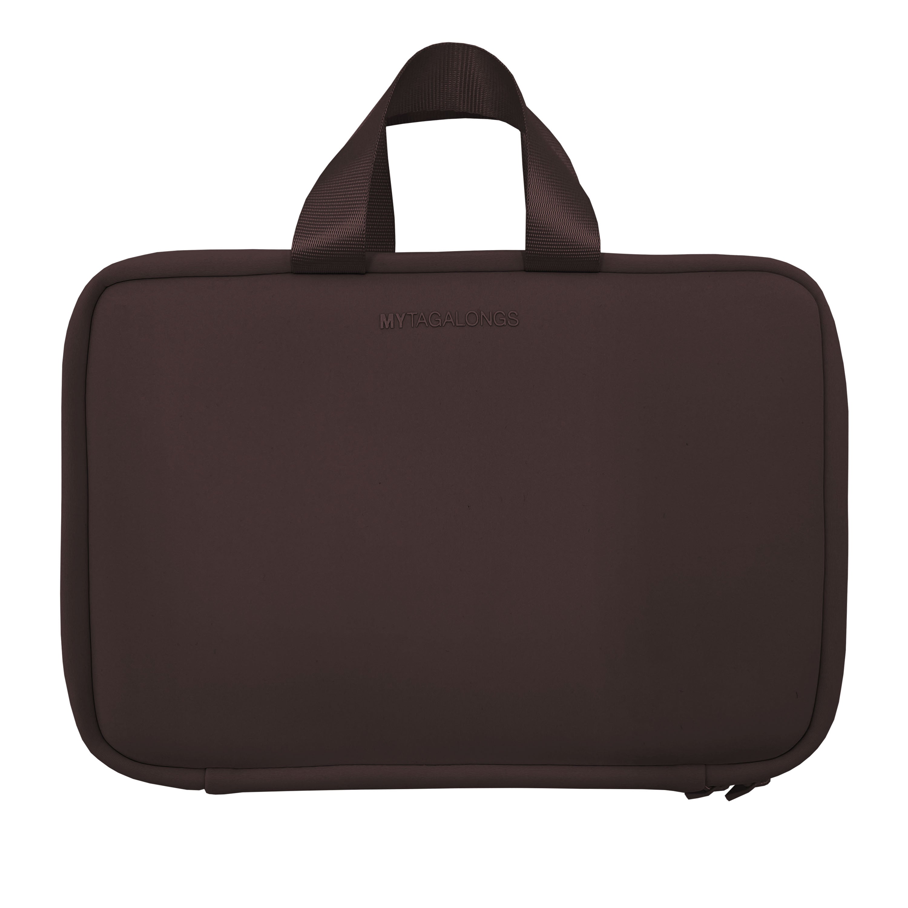 brown hanging travel toiletry case