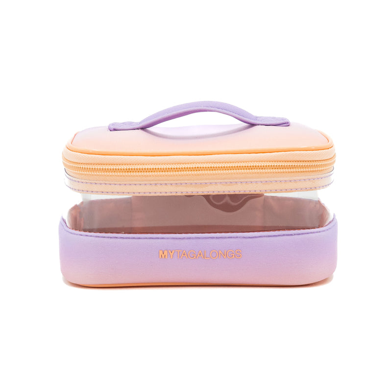pastel mini clear cosmetic train case