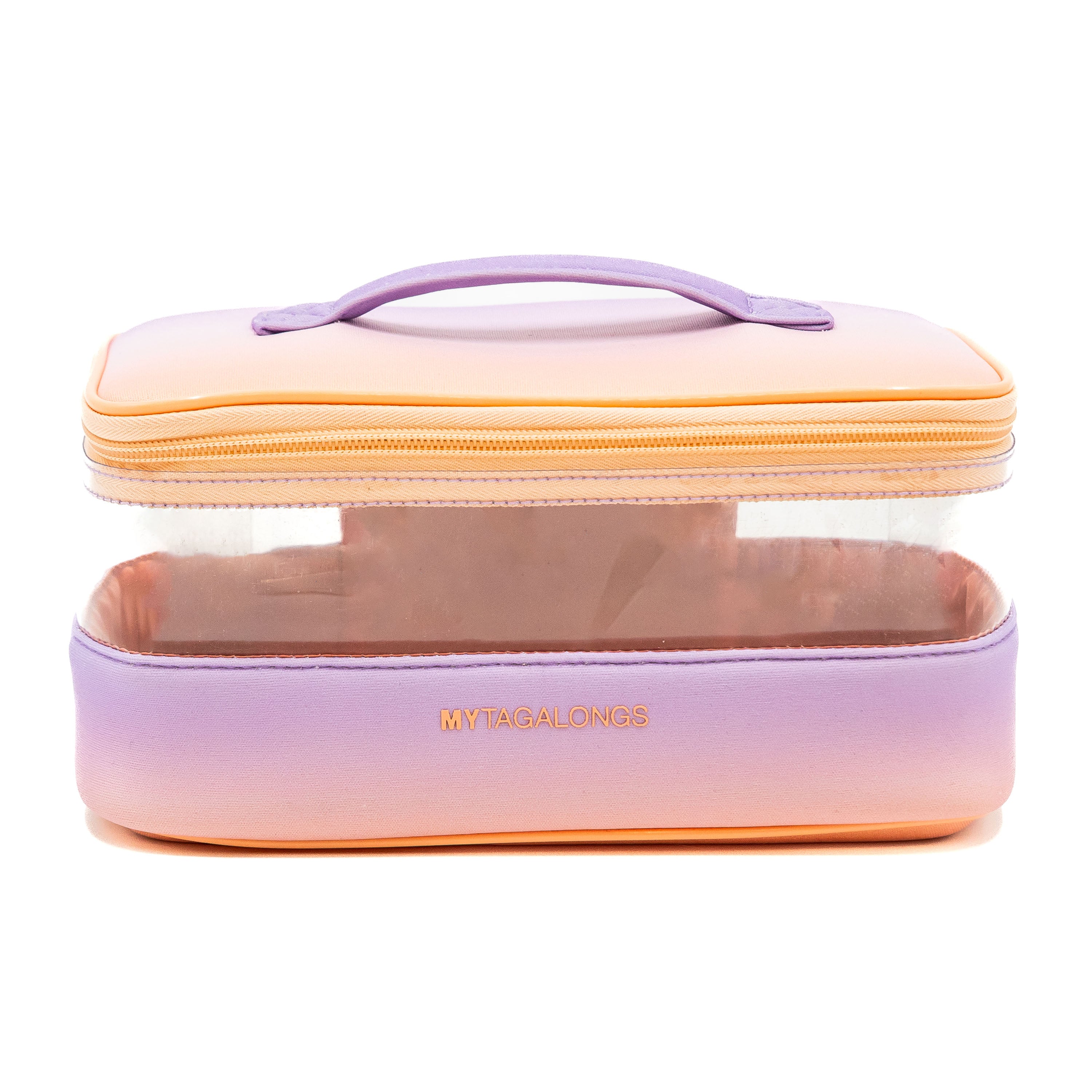 pastel clear cosmetic train case
