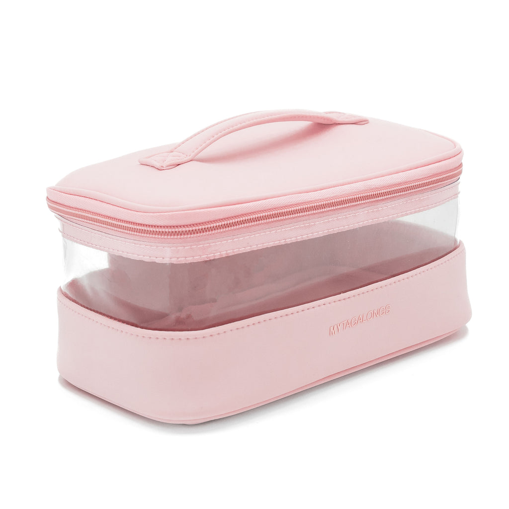 THE CLEAR TRAIN CASE-SOFT PINK – MYTAGALONGS