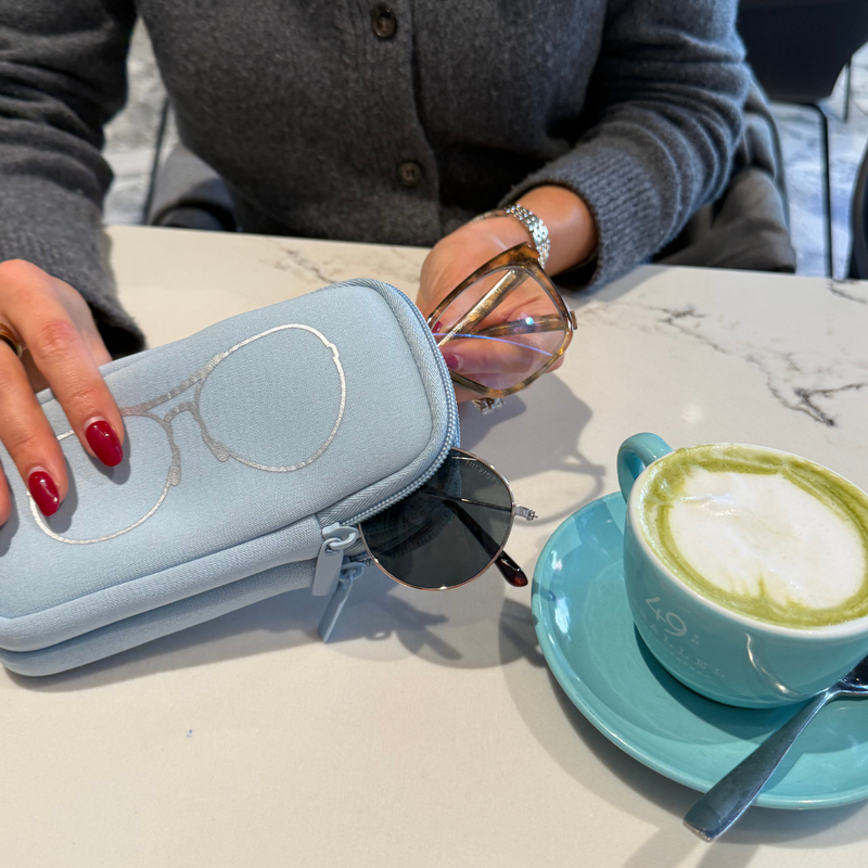 DOUBLE EYEGLASS CASE - ARCTIC ICE SILVER