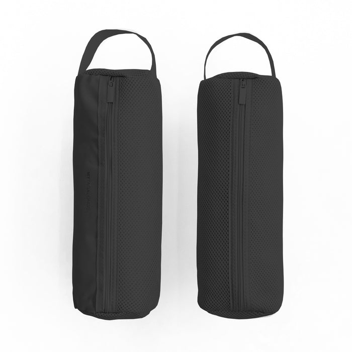 Black Cylinder packing bag with mesh side