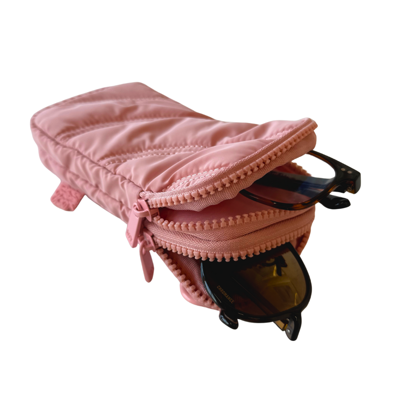 PUFFER DOUBLE EYE GLASS CASE WITH CARABINER