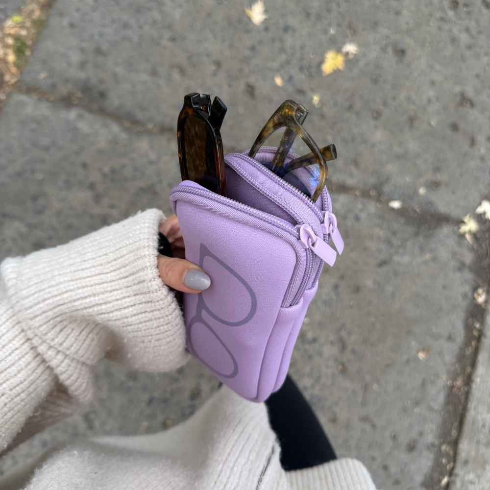 DOUBLE EYEGLASS CASE - LILAC