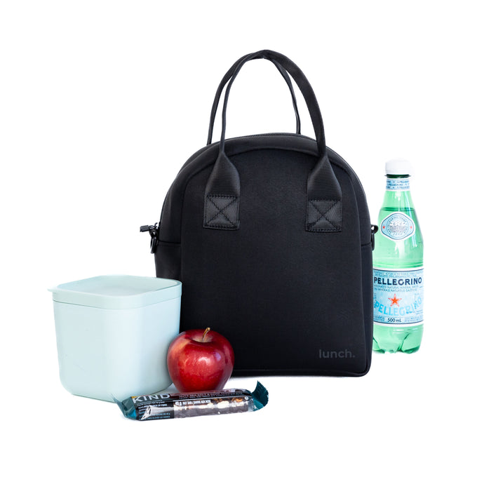 THE FOODIE TOTE WITH STRAP - BLACK