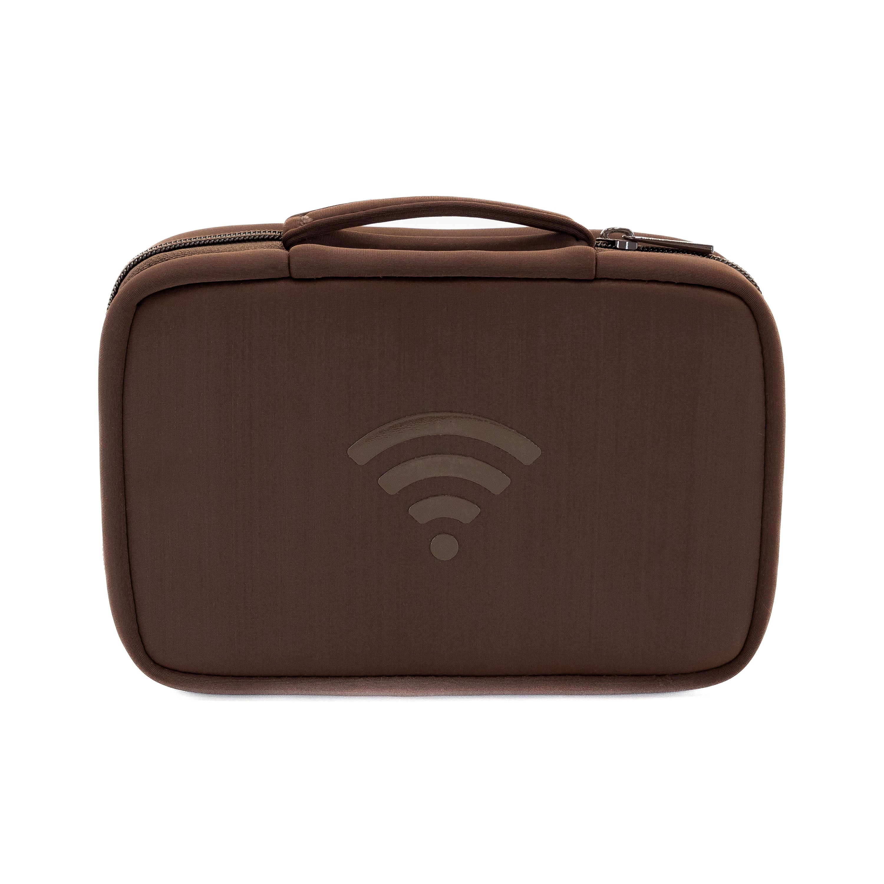 Brown Cord case and charger case made of Neoprene