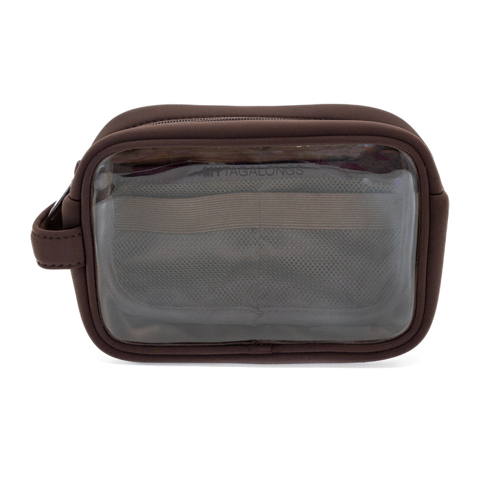 Convenient brown charger pouch made of neoprene