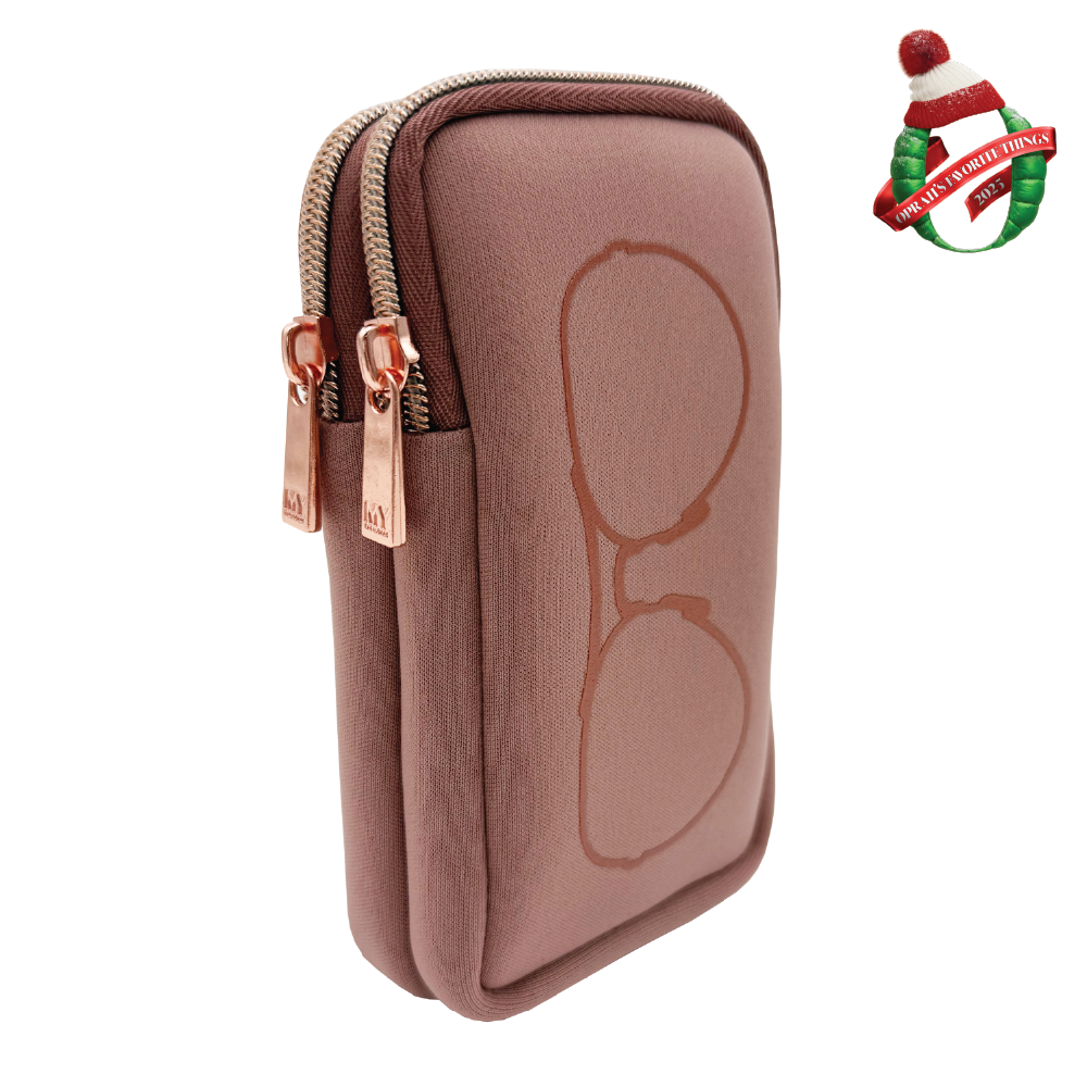 DOUBLE EYEGLASS CASE - BLUSH/ROSE GOLD